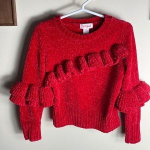Cat & Jack Red Ruffle Sweater